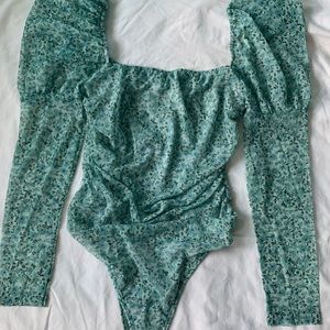 Floral Puff Sleeve Bodysuit